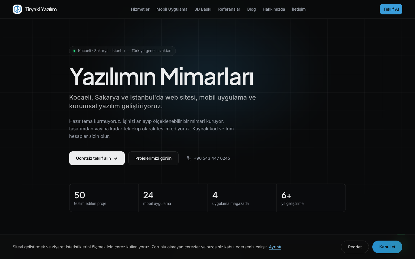 Tiryaki Yazılım ana sayfası