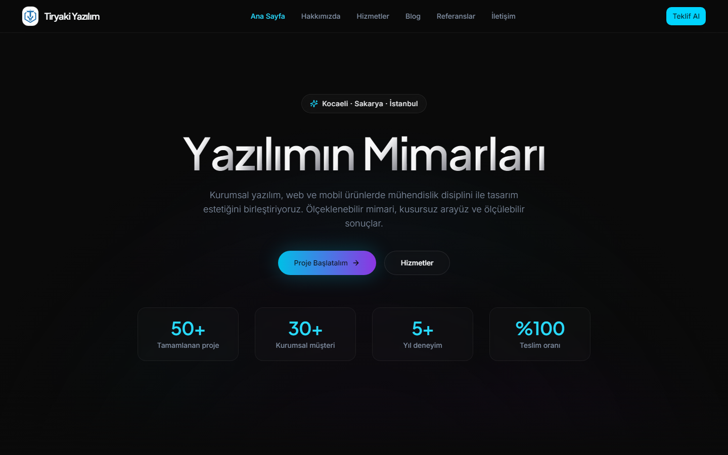 Tiryaki Yazılım — tiryakiyazilim.com ana sayfası